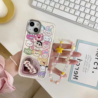 เคสโทรศัพท์มือถือกระจก กันลื่น ลายน่ารัก 2-1 สําหรับ iPhone 14Pro Max 14Pro iPhone 14 iPhone13 Pro iPhone 13Pro Max iPhone12 Pro Max 12 Pro 12 iPhone 11