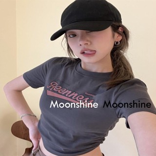 Moon  เสื้อครอป เสื้อแฟชั่นผู้หญิง y2k สีพื้น สําหรับผู้หญิง ใส่ไปคลับ ปาร์ตี้ 2023 NEW Jl1014 ทันสมัย สบาย Stylish High quality A29J1KF 36Z230909