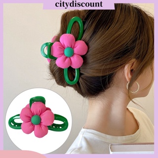 &lt;citydiscount&gt;  กิ๊บติดผม กันลื่น ลายดอกไม้ สองด้าน ขนาดใหญ่ สวยหรู แฟชั่นฤดูใบไม้ผลิ สําหรับผู้หญิง