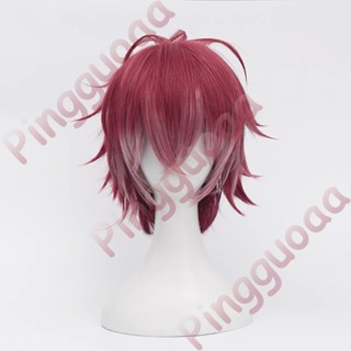 Diabolik LOVERS Sakamaki Ayato Dark Red mix วิกผมคอสเพลย์สั้น วิกผมสังเคราะห์ ทนความร้อน + ฟรีหมวกวิกผม