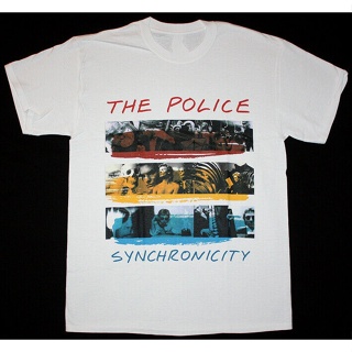 เวรเอ้ย  เสื้อยืด ผ้าฝ้าย พิมพ์ลาย THE POLICE SYNCHRONICITY 83 STING PUNK สีขาว สําหรับผู้ชาย