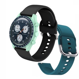 สายนาฬิกาข้อมือซิลิโคน แบบปลดเร็ว สําหรับ Omega X swatch Smart watch Band