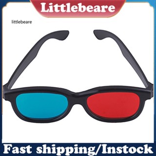 &lt;littlebeare&gt; แว่นตา 3D กรอบพลาสติก น้ําหนักเบา สีแดง สีฟ้า สําหรับดูหนัง เกม DVD