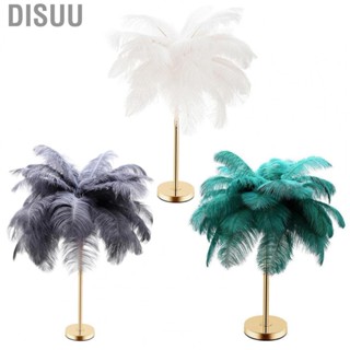 Disuu G4 Ostrich Feather Table Lamp Night Light Bedside Dec For Bedroom