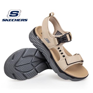 (ไซซ์ 40-45)skechers_ MAX CUSHION พร้อมส่ง รองเท้าแตะ GOGA MAX Velcro น้ําหนักเบาพิเศษ สําหรับผู้ชาย