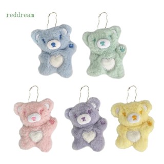 REDD Sweet Colorful Bear Keychain Cute Plush Bear Keyring for Women Fashion Animal