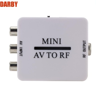 Darby ตัวแปลง RCA AV เป็น RF AV เป็น RF วิดีโอ AV เป็นเครื่องขยายเสียง RF ขนาดเล็ก 61.25 Mhz HD พร้อมสาย RF สําหรับ TV VHS VCR DVD