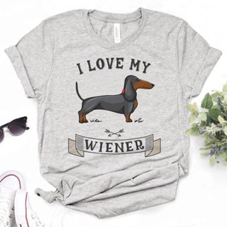 เสื้อยืด พิมพ์ลายกราฟฟิคอนิเมะ Dachshund y2k สําหรับผู้หญิง