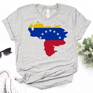 Venezuela เสื้อยืด พิมพ์ลายการ์ตูนอนิเมะ สไตล์ฮาราจูกุ สําหรับผู้หญิง