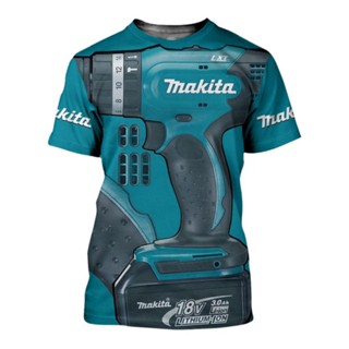 ขายดี เสื้อยืดแขนสั้น คอกลม พิมพ์ลาย Makita 3 มิติ ขนาดใหญ่ โอเวอร์ไซซ์ สําหรับผู้ชาย และผู้หญิง