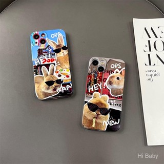 เคสโทรศัพท์มือถือ PC แข็ง ลายกระต่ายภาษาอังกฤษ สําหรับ iPhone14Promax 14Pro 14Plus 14 13Promax 13Pro 13 12Promax 12Pro 12 11Promax 11Pro 11 XSMAX XR 7Plus