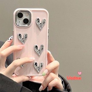 เคสโทรศัพท์มือถือแบบนิ่ม โลหะ สีเงิน ลายหัวใจ เรียบง่าย สําหรับ Vivo Y70S Y51S Y35+ Y35 Plus Y53S IQOO Neo 7 6 5