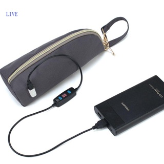 Live กระเป๋าเก็บขวดนม มีฉนวนกันความร้อน แบบพกพา ชาร์จ USB สําหรับรถเข็นเด็ก