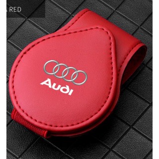 AUDI LOGO car sun visor card business card leather storage folder A1 A2 A3 A4 A5 A6 A7 A8 Q3 Q5 Q7 Q8 RS1 RS2 RS3 RS4 RS5 RS6 RS7 RS8 interior modified storage glasses clip sunglasses flip holder