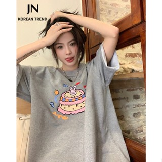 JN Studio  เสื้อยืด ครอป เสื้อยืดผู้หญิง สไตล์เกาหลี  สวย Stylish Trendy สบาย A99J0KO 36Z230909