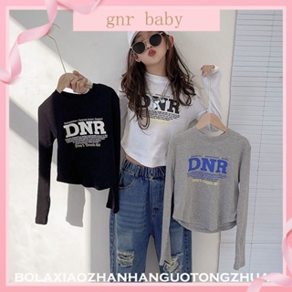 🍓GNR BABY🫐เสื้อยืดแขนยาวลําลอง เข้ารูป สําหรับเด็กผู้หญิง อายุ 3-12 ปี