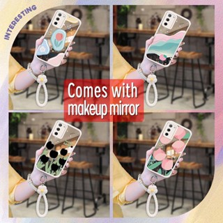 Soft case For Girls Phone Case For OPPO A55 5G/A53S 5G/RealmeV11S interest luxurious Makeup mirror Anti drop airbag lovely