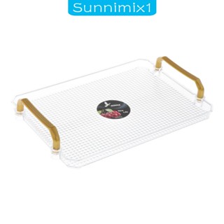 [Sunnimix1] ถาดเสิร์ฟอะคริลิคใส พร้อมที่จับ ทนทาน สําหรับเสิร์ฟผลไม้ ขนมหวาน