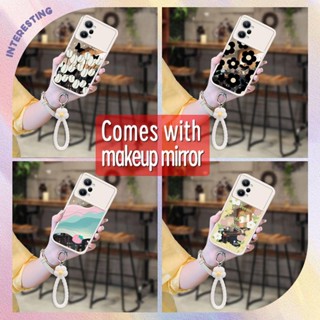 Anti drop airbag literature Phone Case For OPPO K10 Pro 5G Little Fresh For Girls Makeup mirror Raised lens romantic