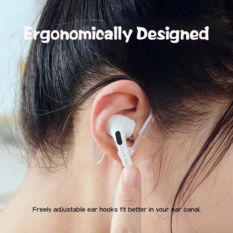 ตะขอเกี่ยวหู กันลื่น สําหรับหูฟังกีฬา / ตัวยึดหูฟัง ซิลิโคนนิ่ม ป้องกันการสูญหาย / สําหรับ Airpods รุ่น 1/2 ห่วงใส / หูฟัง ถอดออกได้ ป้องกันการหล่น ที่เกี่ยวหู