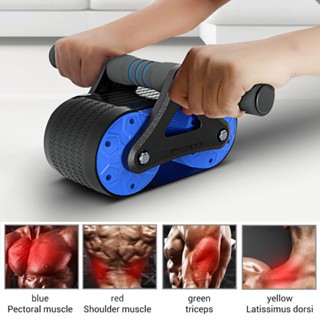 Zhongcheng Tec Springback Wheels Roller เครื่องบริหารหน้าท้องในประเทศ Push Up Training Mute Fitness Equipment สีน้ำเงิน