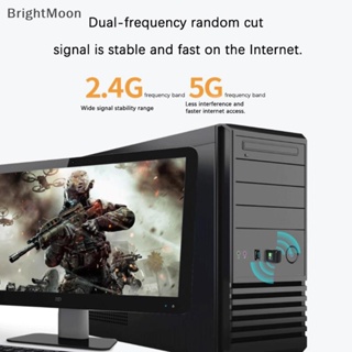 Brightmoon อะแดปเตอร์รับสัญญาณภายนอกไร้สาย USB WiFi 600Mbps 2.4Ghz 5.8Ghz Dual Band สําหรับคอมพิวเตอร์ แล็ปท็อป