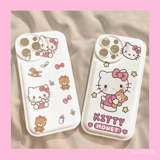 เคสป้องกันโทรศัพท์มือถือ ลายการ์ตูนคิตตี้ สําหรับ iPhone 13Pro 11 12 14 6s 7 8plus