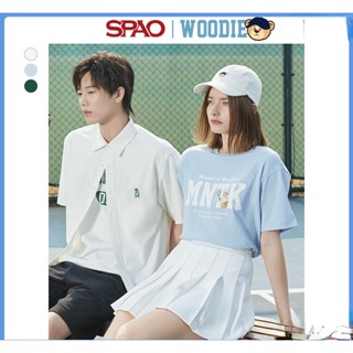 Spao เสื้อยืดแขนสั้น พิมพ์ลาย ทรงหลวม แฟชั่นฤดูร้อน สําหรับผู้หญิง SPRPD24P63