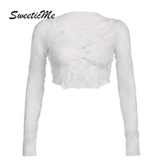 Sweeticme ใหม่ เสื้อคาร์ดิแกนลําลอง แขนยาว คอวี เข้ารูป สีพื้น เข้ากับทุกการแต่งกาย แฟชั่นสําหรับสตรี 2023