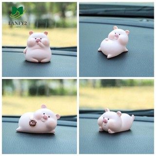 Alanfy ตุ๊กตาหมูเรซิ่น สีชมพู สําหรับตกแต่งภายในรถยนต์