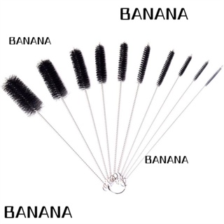 Banana1 ชุดแปรงไนล่อน 8 นิ้ว สีดํา สําหรับทําความสะอาดขวดนม 10 ชิ้น