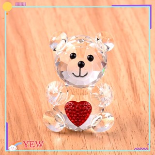 Yew ฟิกเกอร์หมีคริสตัลใส สีแดง ของขวัญ สําหรับสะสม