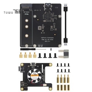 บอร์ดขยาย X876 V1.1 M.2 NVME SSD และบอร์ดขยายพาวเวอร์ X732 V1.1 สําหรับ Raspberry Pi 4B