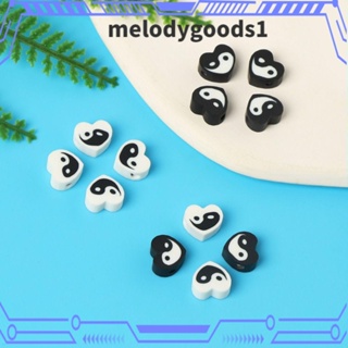 MELODYGOODS1 ใหม่ ลูกปัดดินเหนียว สีดํา 10 มม. สําหรับทําเครื่องประดับ สร้อยข้อมือ DIY 100 ชิ้น