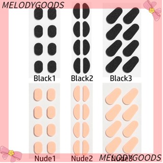 Melodg แผ่นรองจมูก โฟมนิ่ม กันลื่น สีดํา ขนาด 1.5 มม. 4 คู่