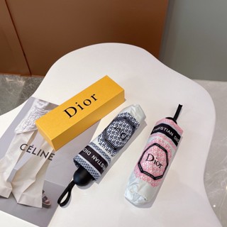 Dior ร่มกันแดดอัตโนมัติ พับได้ แบบพกพา ขนาดเล็ก ทนทาน กัน UV 199