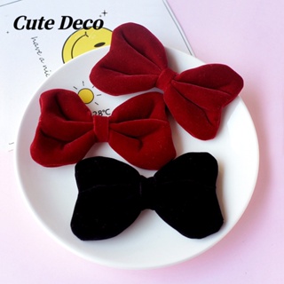 CROCS 【Cute Deco】กระดุมเรซิ่น รูปโบว์น่ารัก สีแดง สีดํา สําหรับตกแต่งรองเท้า DIY