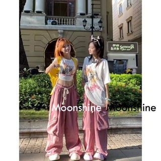 Moon  กางเกงขายาว คาร์โก้ กางเกง เชือกอเมริกันคลาสิค Cargo pants 2023 NEW 072428 สวยงาม ทันสมัย Chic Stylish A90M07Z 36Z230909