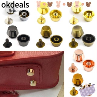 Okdeals สกรูโลหะ รูปเห็ด สําหรับติดกระเป๋าถือ