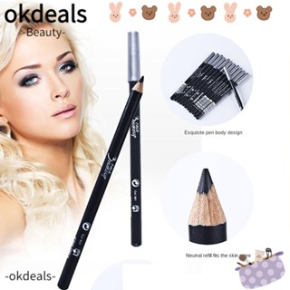 Okdeals ปากกาอายไลเนอร์ สีดํา และกาแฟ พร้อมฝาปิด ติดทนนาน สําหรับผู้เริ่มต้น