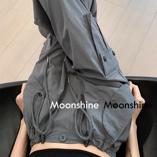 Moon  กางเกงขายาว คาร์โก้ กางเกง เชือกอเมริกันคลาสิค Cargo pants 2023 NEW 072408 สบาย สวยงาม Trendy พิเศษ A90M04T 36Z230909