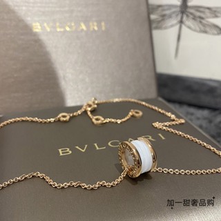 [พร้อมส่ง] Bvlgari/b. Zero1 Series สร้อยคอโซ่เซรามิค จี้สีโรสโกลด์ สีขาว แฟชั่นฤดูใบไม้ผลิ สําหรับคู่รัก