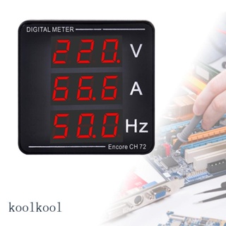 Kool แผงแอมมิเตอร์โวลต์มิเตอร์ดิจิทัล AC50-500V 1-140A จอแสดงผล LED ประสิทธิภาพสูง