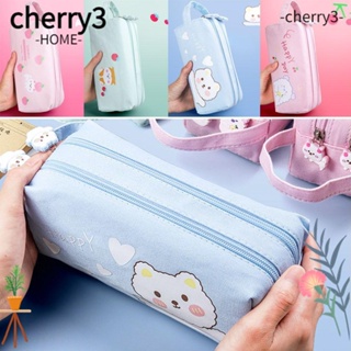 Cherry3 กระเป๋าเครื่องเขียน กระเป๋าผ้าแคนวาส ลายการ์ตูน แบบพกพา สร้างสรรค์