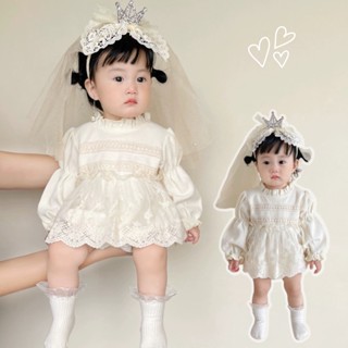 0-2ปีสาวเด็กลูกไม้ ชุดจั๊มสูท น่ารักเล็กๆน้อยๆกระโปรงเจ้าหญิงสไตล์วันเกิดชุดแขนยาว ชุด