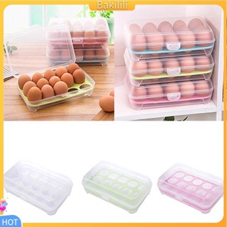 [Bakilili] กล่องพลาสติกใส 15 ช่อง ป้องกันการชนกัน สําหรับเก็บไข่