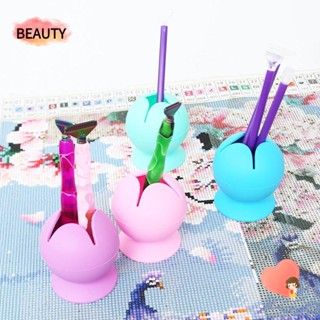 Beauty กล่องเก็บปากกาปักครอสสติตช์ เพชร ซิลิโคน น้ําหนักเบา แบบพกพา DIY