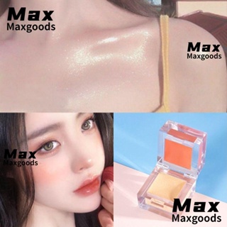 Max บลัชออนพาเลทไฮไลท์ บลัชออน เนื้อน้ําแข็ง ขนาดเล็ก ติดทนนาน สีนู้ด ธรรมชาติ สําหรับแต่งหน้า ใบหน้า ผู้หญิง สองสี