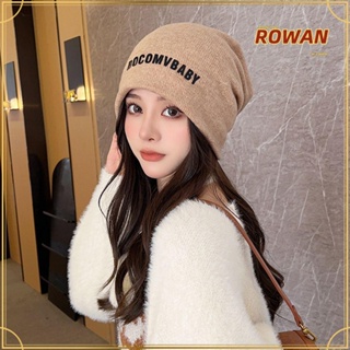 Rowans หมวกบีนนี่ ผ้าถัก สีพื้น น่ารัก สําหรับผู้หญิง ผู้ชาย 4 สี