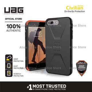 Uag เคสโทรศัพท์มือถือ ลายพลเรือน สีดํา สําหรับ iPhone 7 Plus iPhone 8 Plus